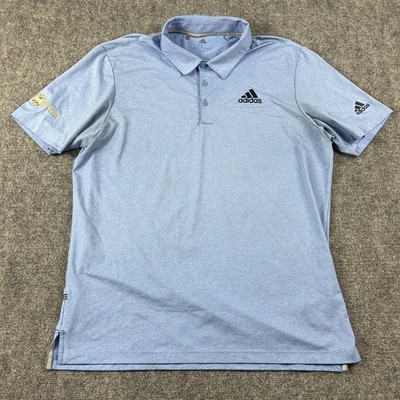 Adidas Polo Shirt Mens Large Blue Heather Golf Embroidered PGA Of America