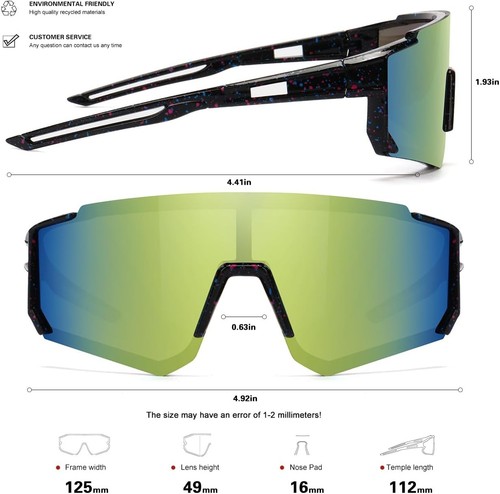 Durable Kids Sports Sunglasses with Pouch - UV400 Eye Protection for Ages 6-12 - Picture 6 of 8