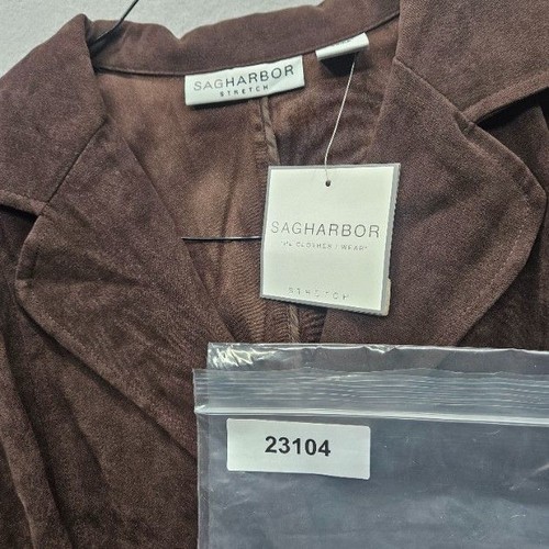 Sag Harbor Women's Size X-Large Brown Stretch Jacket Blazer Long Sleeve NWT - Picture 11 of 11
