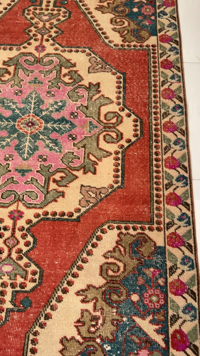 Alfombra turca de lana anudada a mano vintage, alfombra oriental Oushak 4x7 - Vídeo 1 de 1