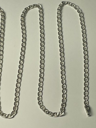 Sterling '925' silver anchor mariner link chain 18" necklace stacking layering - Picture 6 of 17