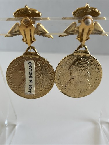 Butler & Wilson Crown Eagle Clip On Earrings - Picture 6 of 16