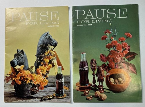 Coca-Cola Coke Pause For Living Magazines Soda 1964-66 Vintage Lot Of 2 - Picture 1 of 2