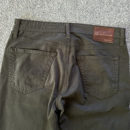 Adriano Goldschmied Jeans Mens 33x33 Dark Green Protege Straight Leg USA Made - Picture 12 of 14