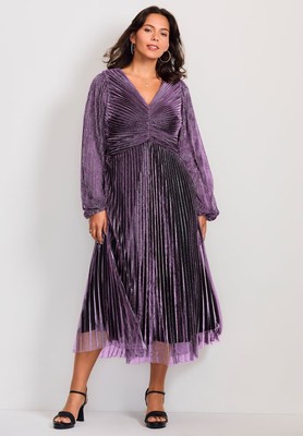 Avenue Women's Plus Size Pleated Plisse Dress