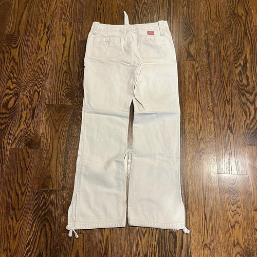 vintage 2000s low rise bootcut cream american eagle cargo pants - Picture 5 of 8