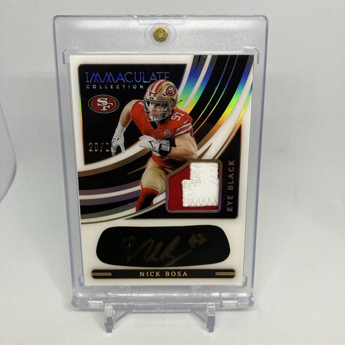 2022 IMMACULATE NICK BOSA EYE BLACK PATCH AUTO /25 GOLD INK (Smudge On Auto)