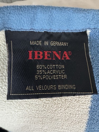 Ibena Made In Germany Vintage Plaid Blanket 55-72Inches Blue And Cream EUC! - Picture 4 of 6