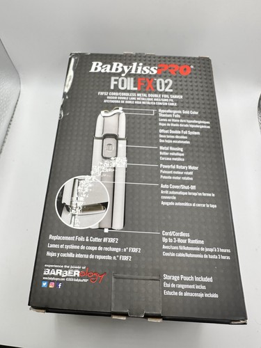 BaByliss PRO Foil FX02 Mens Metal Cordless Double Foil Shaver - Picture 2 of 6
