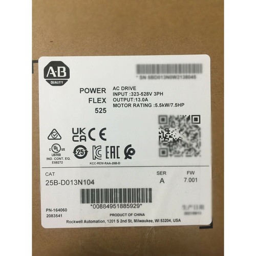 Allen-Bradley PowerFlex 525 AB 25B-D013N104 AC Drive 25BD013N104 EE. UU. Impuestos libres - Imagen 3 de 4