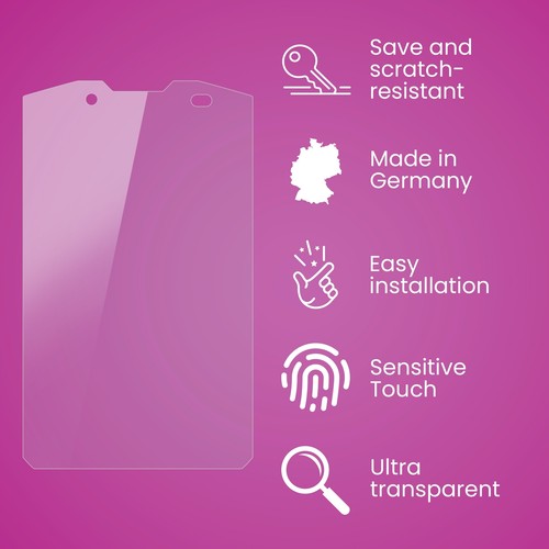 atFoliX Glass Protective Film for Cyrus CS19 Glass Protector 9H Hybrid-Glass - Zdjęcie 3 z 8