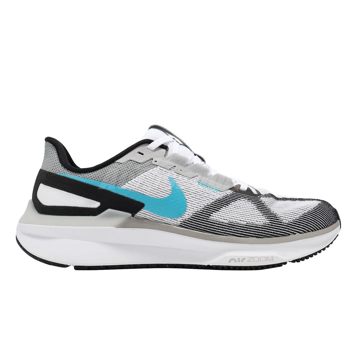 Nike Air Zoom Structure 25 White Black Grey Fire Red Men