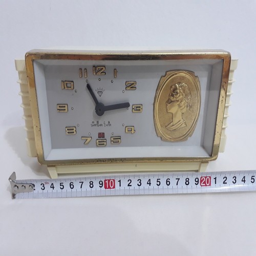 Vintage Wind Up Alarm Clock Gold Dial Wind-Up Mechanical Diamond Tested Works - Picture 15 of 18