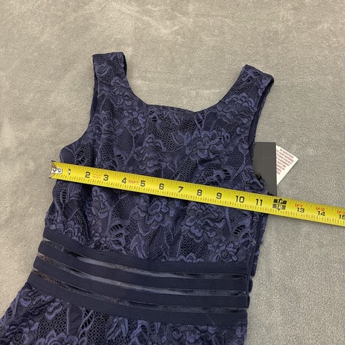 Jodi Kristopher Dress Womens High Low Sleeveless Blue Lace Cut Out Back Size 0 - Picture 3 of 9