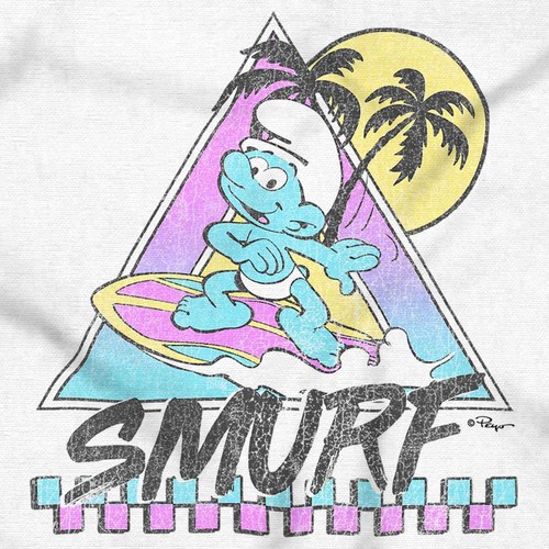The Smurfs Vaporwave Tropical Beach Vacation Sweatshirt Zip Up Hoodie Men Women - Picture 2 of 7