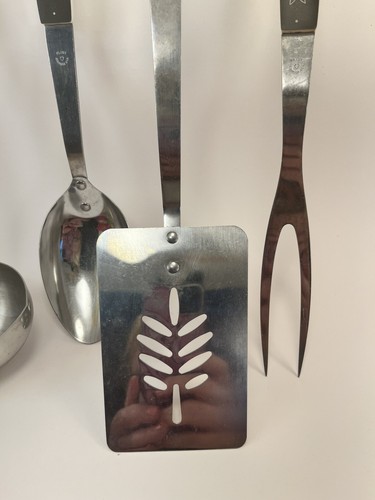 Vintage EKCO FLINT Stainless Steel Wheat Stalk Kitchen Utensil Cooking Set Of 4 - Bild 3 von 11