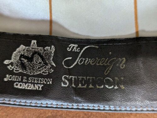 Vintage Stetson Sovereign Fedora Hat Charger Bronze Felt Men's Size 7-1/2 USA - Picture 9 of 9