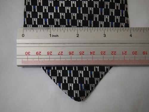 Vtg Geoffrey Beene Mens Necktie Tie Black Silver Blue Geometric Wide 56" Short - Picture 4 of 4
