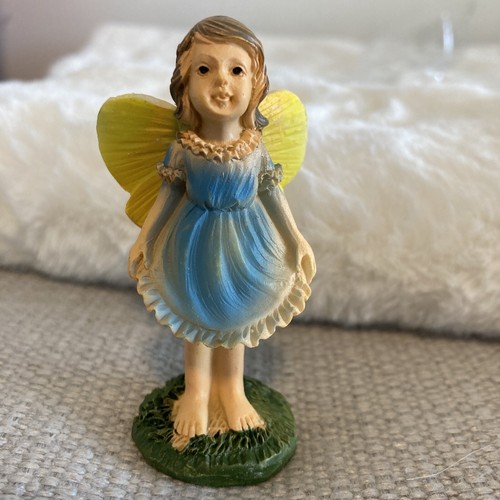 Mini Garden Fairy 3” Figure Blue Yellow Fairy Garden Outdoor gnome garden Wings - Picture 18 of 24