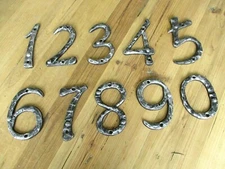 Metal House Numbers Street Address LARGE Silver Cast Iron Pick #'s from 0-9 #