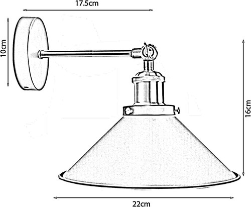 Lámpara de Pared Industrial E27 Retro Rústica Aplique Lámpara Metal Pantalla Accesorio Reino Unido - Imagen 13 de 18