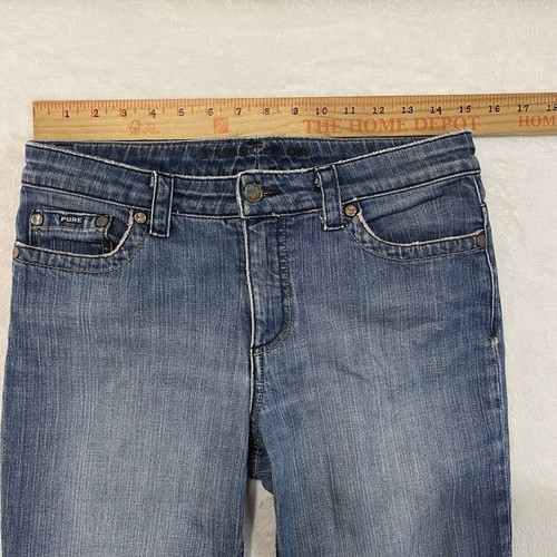 VTG Pure Bootcut Jeans Womens 29 30x31 Blue Mid Rise Med Wash Made USA 90s Y2K - Picture 13 of 24
