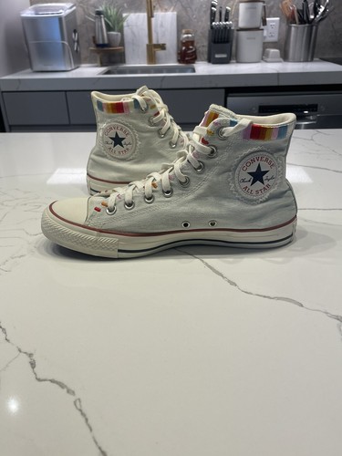 Converse Chuck Taylor All Star High Friendship Bracelet size 9.5 Woman whit￼e - Picture 3 of 18