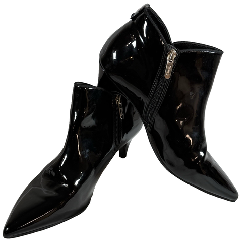 Circus by Sam Edelman Keri Black Patent Ankle Boots Booties Size 8 - Picture 6 of 12