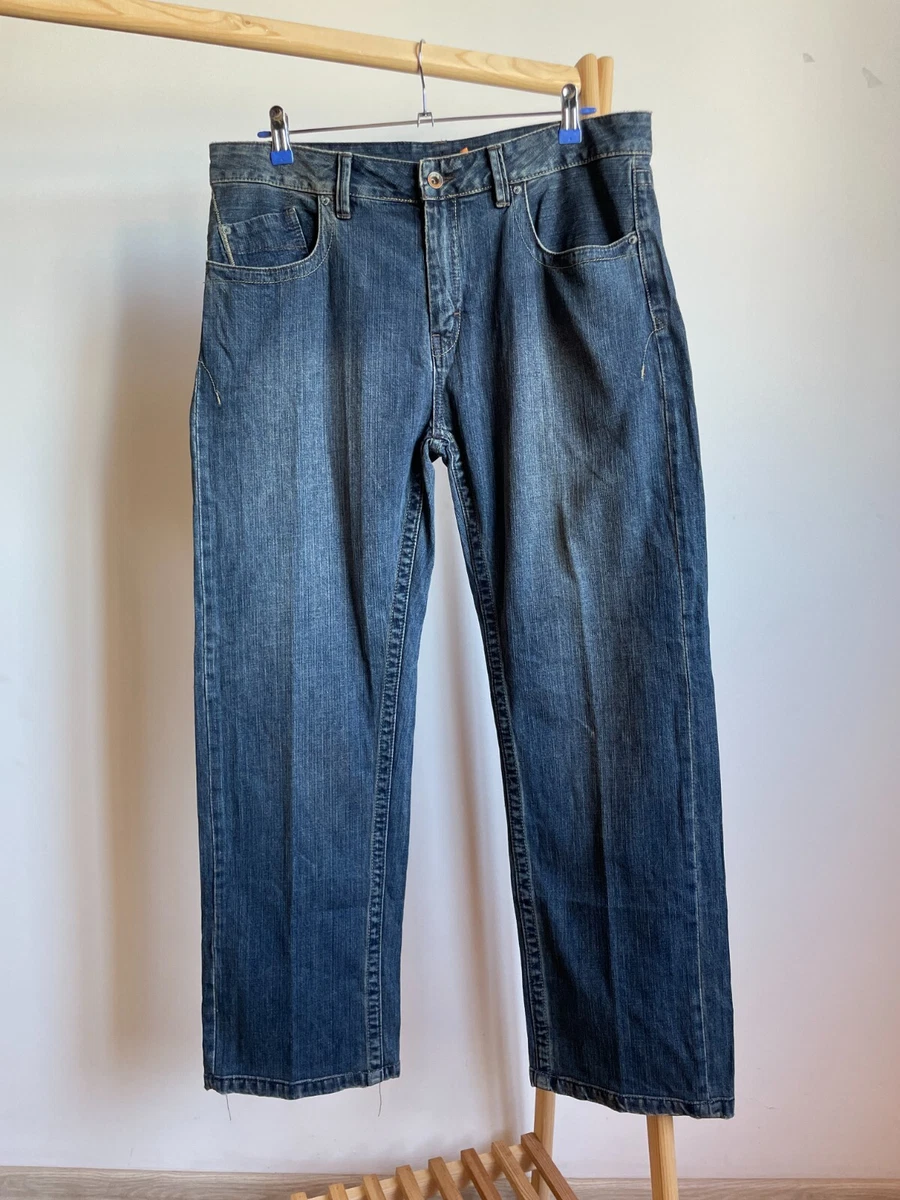 Jean Quicksilver Pour Homme - Taille 34, Coupe Droite, Bleu Foncé Délavé, Jambe 34 Pouces, En Très Bon état D'occasion