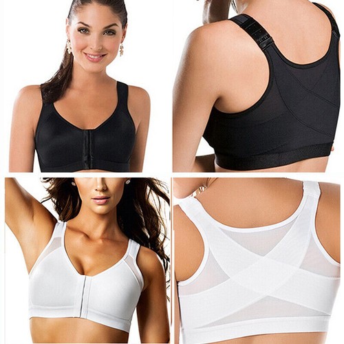 Women's full face front button bra with wireless back support body size large - Picture 3 of 15