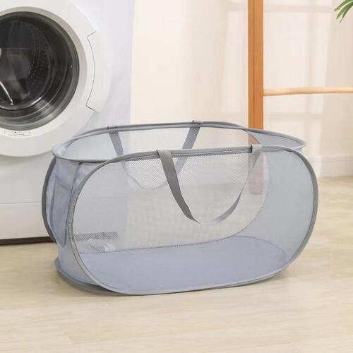 Folding Mesh Laundry Basket for Dirty Clothes, Bathroom,and Wall Hanging Storage - Picture 13 of 19