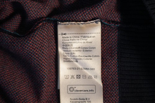 Scotch & Soda Crewneck Sweater Black Small Geometric Cotton Amsterdam Couture - Picture 8 of 9