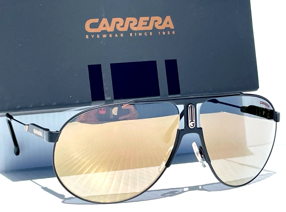 NEW CARRERA PANAMERIKA Matte Black Frame Gold Sheen Lens Sunglass 65 PLGR JO/003 - Image 2 of 4