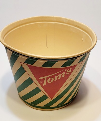 Tom's Paper Popcorn Secchiello Contenitore Caramelle Vintage Strisce Verdi Alto 6" - Foto 7 di 8