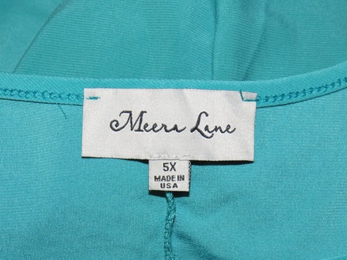 Women's 5X Meera Lane Sleeveless Teal & Navy Trim Stretchy Keyhole Neck Top NWT - Picture 8 of 10
