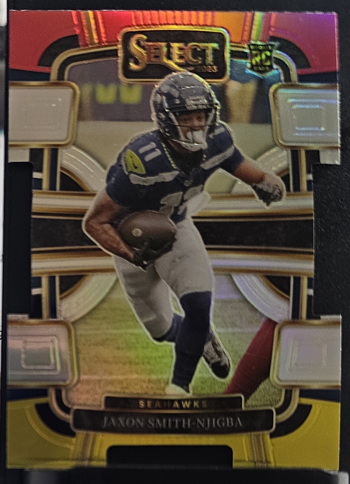 2023 Panini Select - Concourse Red & Yellow Prizm Die-Cut Jaxon Smith-Njigba RC