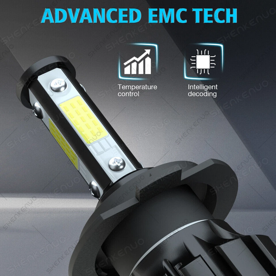 For Benz ML55 AMG 2002-2003 ML320 H7+H7 LED Headlight Kit Hi/Lo beam 6000K Bulbs - Image 4 of 4