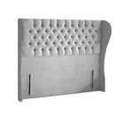 Headboard Chesterfield Winged Plush Velvet Upholstered Head - All Sizes & Colors