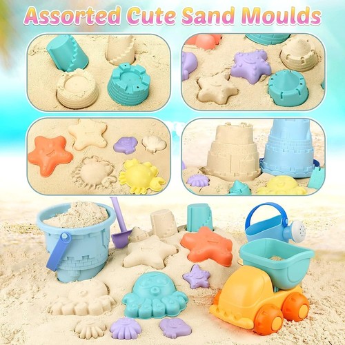 20 Pcs Children's Sand Beach Toys with Mesh Bag Soft & Durable, Safe CE & UKCA - Picture 6 of 7