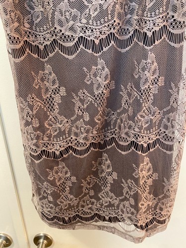 Woman’s Dress Final Touch Beige Floral Lace Sleeveless A Line Tunic Short M - Picture 4 of 7
