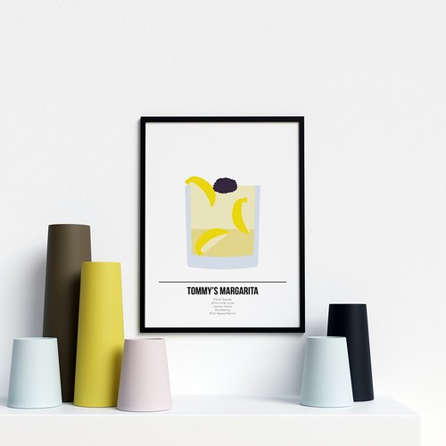 Tommy Margarita Print Cocktail Poster Minimalistic Artwork For Modern Kitchen - Picture 4 of 4