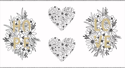 Gilded Metallic Panel Paper Gold 24'' X 44'' Panel by Alli K Design for Moda