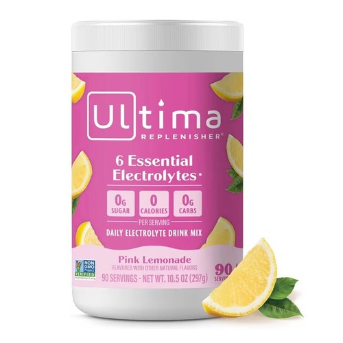 Ultima Replenisher Elektrolyt Getränk Mix - Pink Limonade, 90 Portionen - Ablaufdatum 12/25