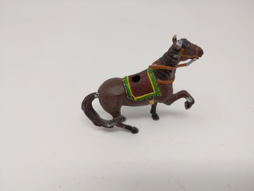 Medieval Knight 2pc Mounted Lead Crusader Brown Horse Toy Soldier Vintage - Picture 7 of 13