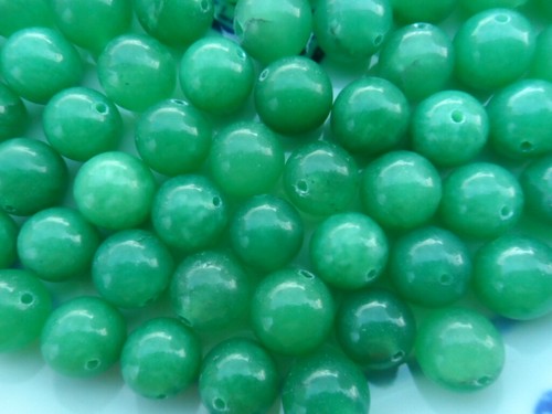  265 Gr. Vintage Green Nephrite Jade Beads for Necklaces, Bracelets Authentic  - Picture 10 of 11