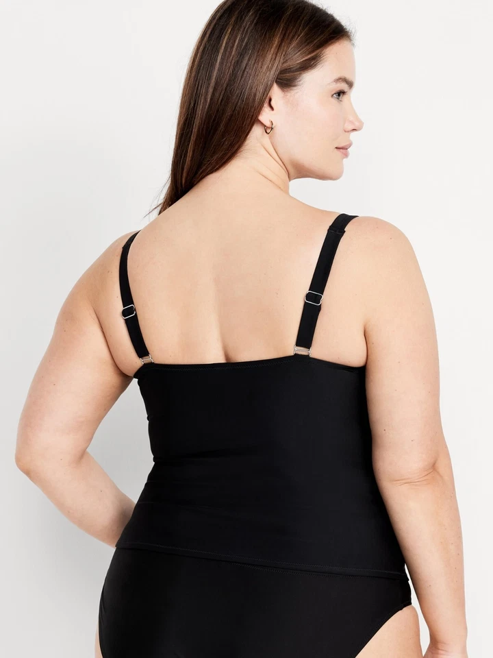 Old Navy 3X Black Swim Set Underwire Tankini High Waist Bikini Bottom  #864964 - Image 2 of 4