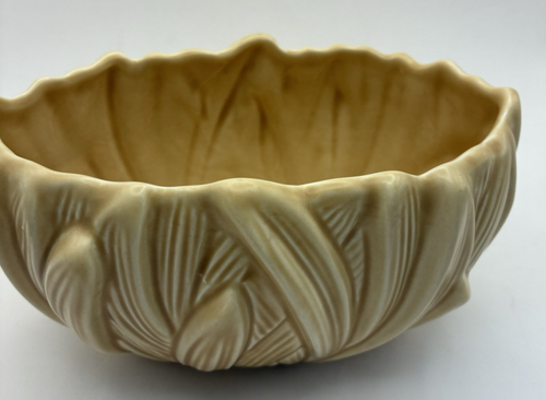 Vintage SylvaC Hyacinth Leaf Ceramic Beige Oval Vase No 2482 - Picture 4 of 10