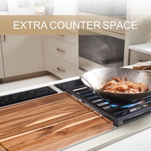 Wood Kitchen Cutting Board 24"x18"Butcher Block Chopping Board with Juice Groove - Picture 6 of 7