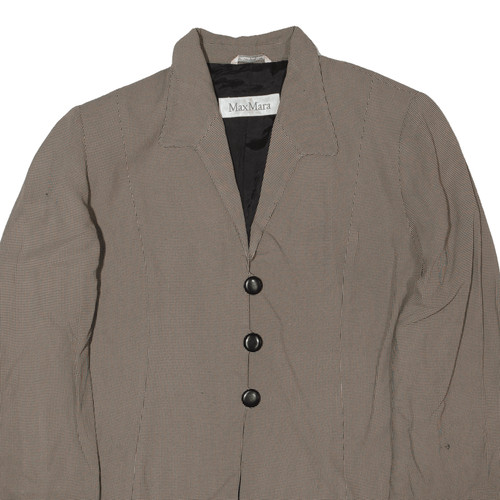 MAX MARA Blazer Jacket Beige Viscose Womens UK 12 - Picture 2 of 8
