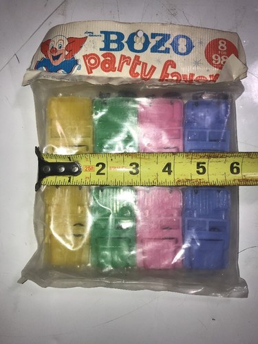 Vintage Bozo der Clown Party Gefälligkeiten 8 Autos Larry Harmon's in Verpackung! - Bild 11 von 12
